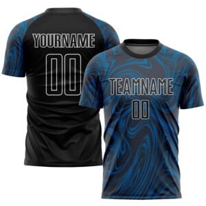 Custom Royal Black White Sublimation Soccer Uniform Jersey
