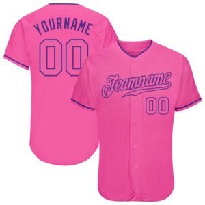 Custom Pink Purple Authentic Baseball Jersey
