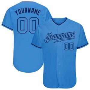 Custom Powder Blue Powder Blue Navy Authentic Baseball Jersey