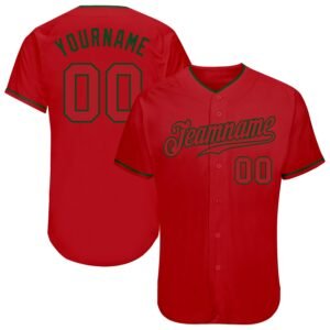 Custom Red Green Authentic Baseball Jersey