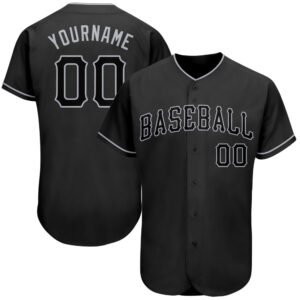 Custom Black Gray Authentic Baseball Jersey