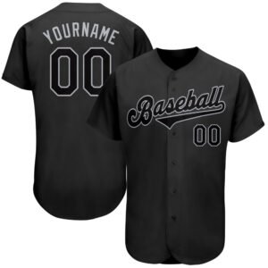 Custom Black Gray Authentic Baseball Jersey